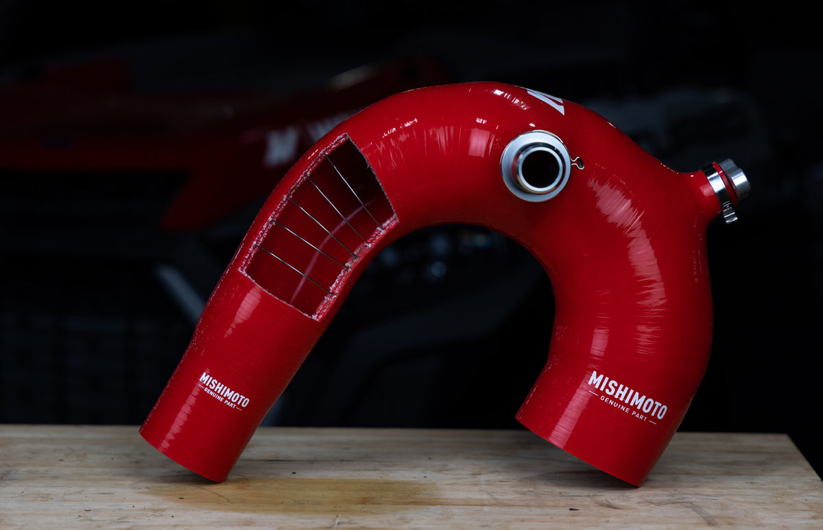 Mishimoto 2016+ Polaris RZR XP Turbo Silicone Intake J-Tube - Black - MMHOSE-RZR-16AIBK for 2016-2024 Polaris RZR XP - angle 