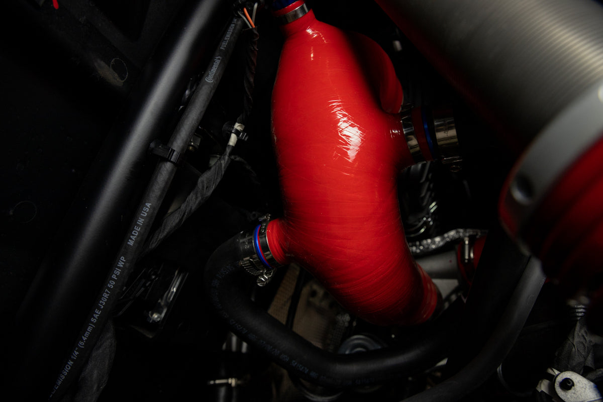 Mishimoto 2016+ Polaris RZR XP Turbo Silicone Intake J-Tube - Red - MMHOSE-RZR-16AIRD for 2016-2024 Polaris RZR XP - addition