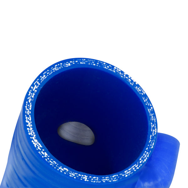 Mishimoto 01-07 Subaru WRX / WRX STI Blue Silicone Induction Hose - MMHOSE-SUB-IHBL for 2002-2014 Subaru Impreza - angle view