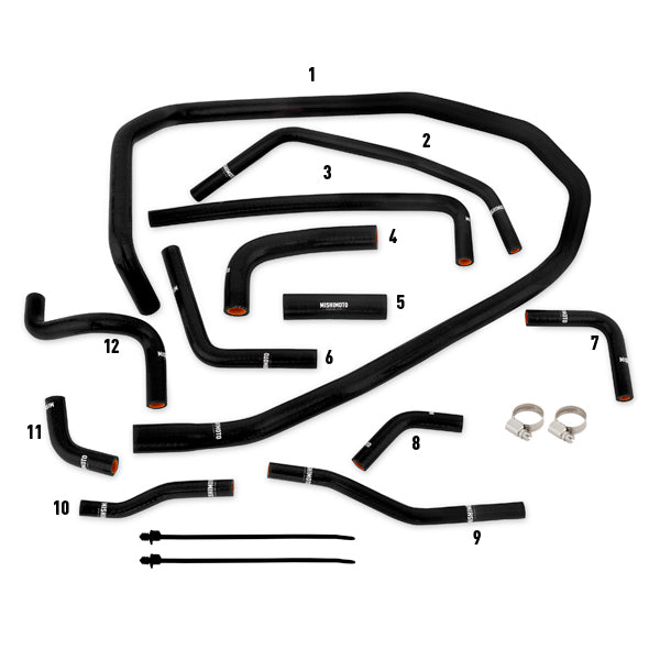Mishimoto 2015 Subaru WRX Black Silicone Radiator Coolant Ancillary Hoses Kit - MMHOSE-WRX-15ANCBK for 2015-2021 Subaru WRX -