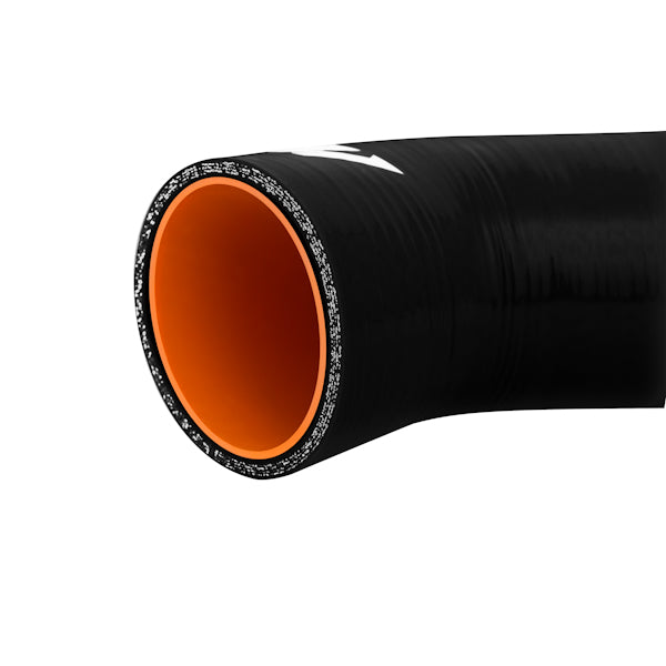 Mishimoto 01-07 Subaru WRX Silicone 76mm Airbox Hose - Black - MMHOSE-WRX-AM7BK for 2002-2007 Subaru Impreza - angle view