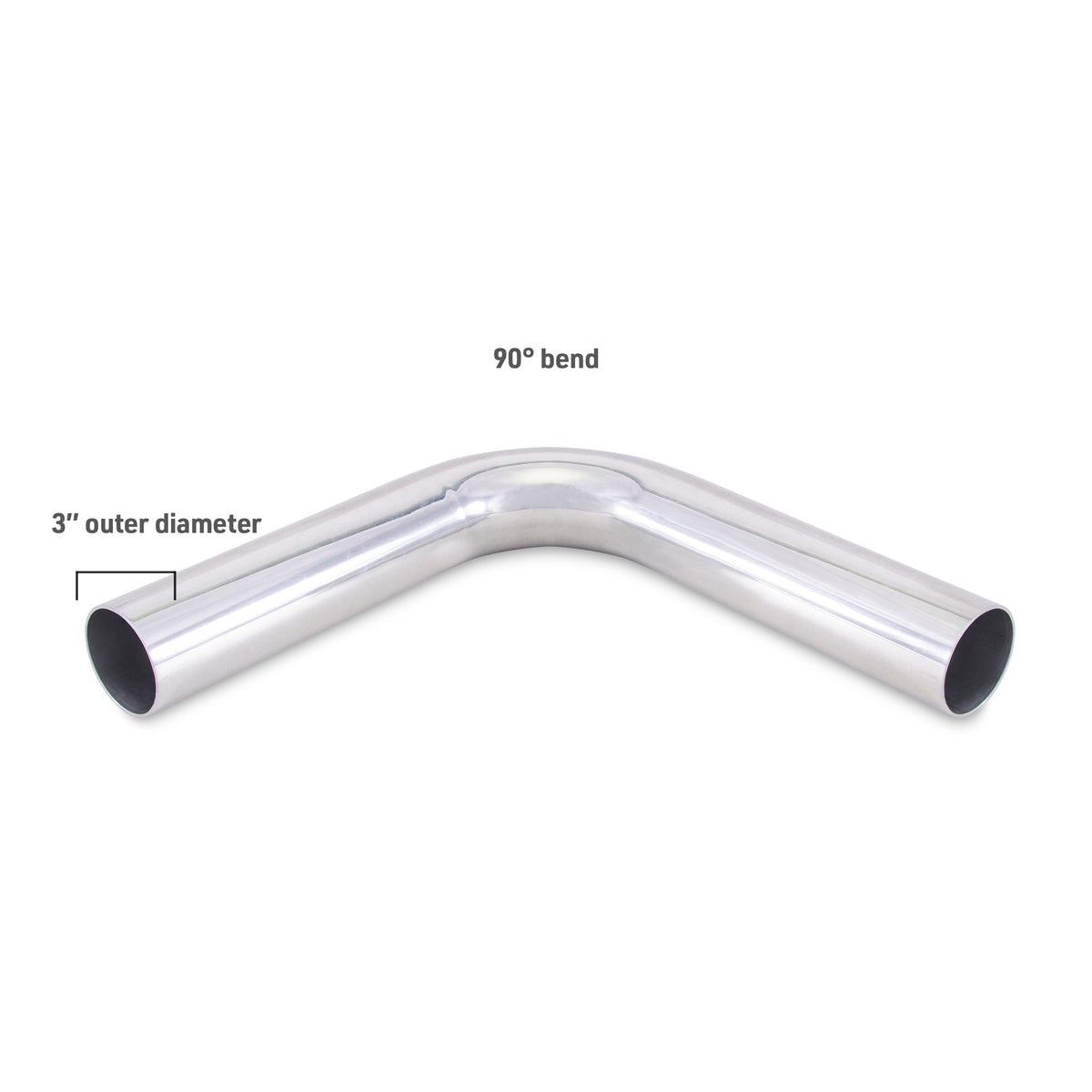 Mishimoto Universal Aluminum Intercooler Tubing 3in. OD - 90 Degree Bend - MMICP-AL-39 by Mishimoto - angle view