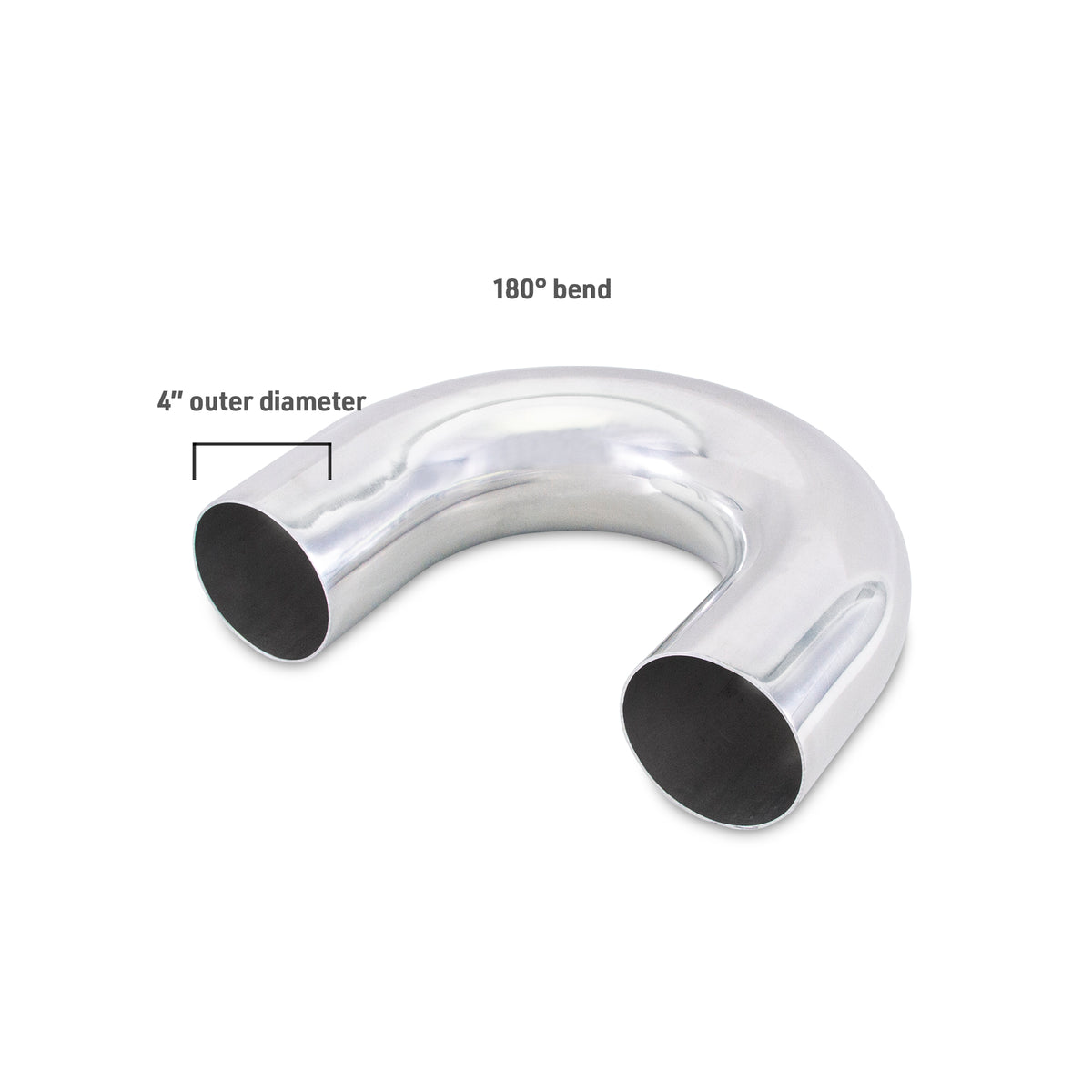 Mishimoto Universal Aluminum Intercooler Tubing 4in. OD - 180 Degree Bend - MMICP-AL-41 by Mishimoto - angle view