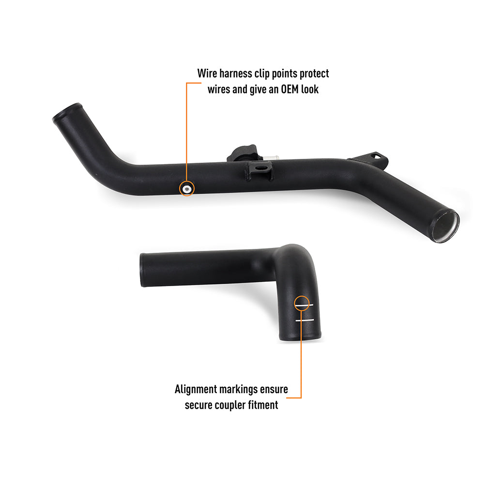 Mishimoto 2021+ Ford Bronco 2.7L High-Mount Intercooler Pipe Upgrade Kit - Wrinkle Black - MMICP-BR27-21UHBK for 2021-2026 Fo