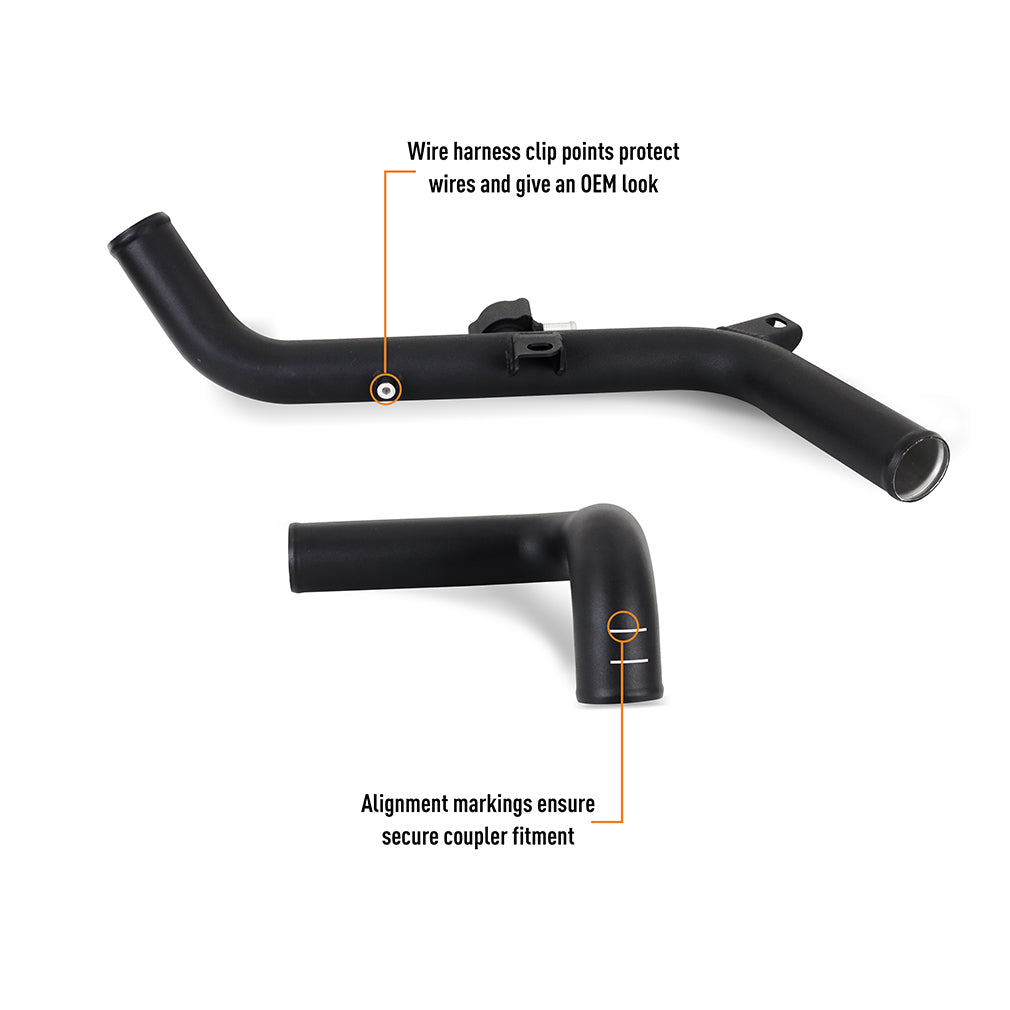 Mishimoto 2021+ Ford Bronco 2.7L High-Mount Intercooler Pipe Upgrade Kit - Wrinkle Black - MMICP-BR27-21USBK for 2021-2026 Fo
