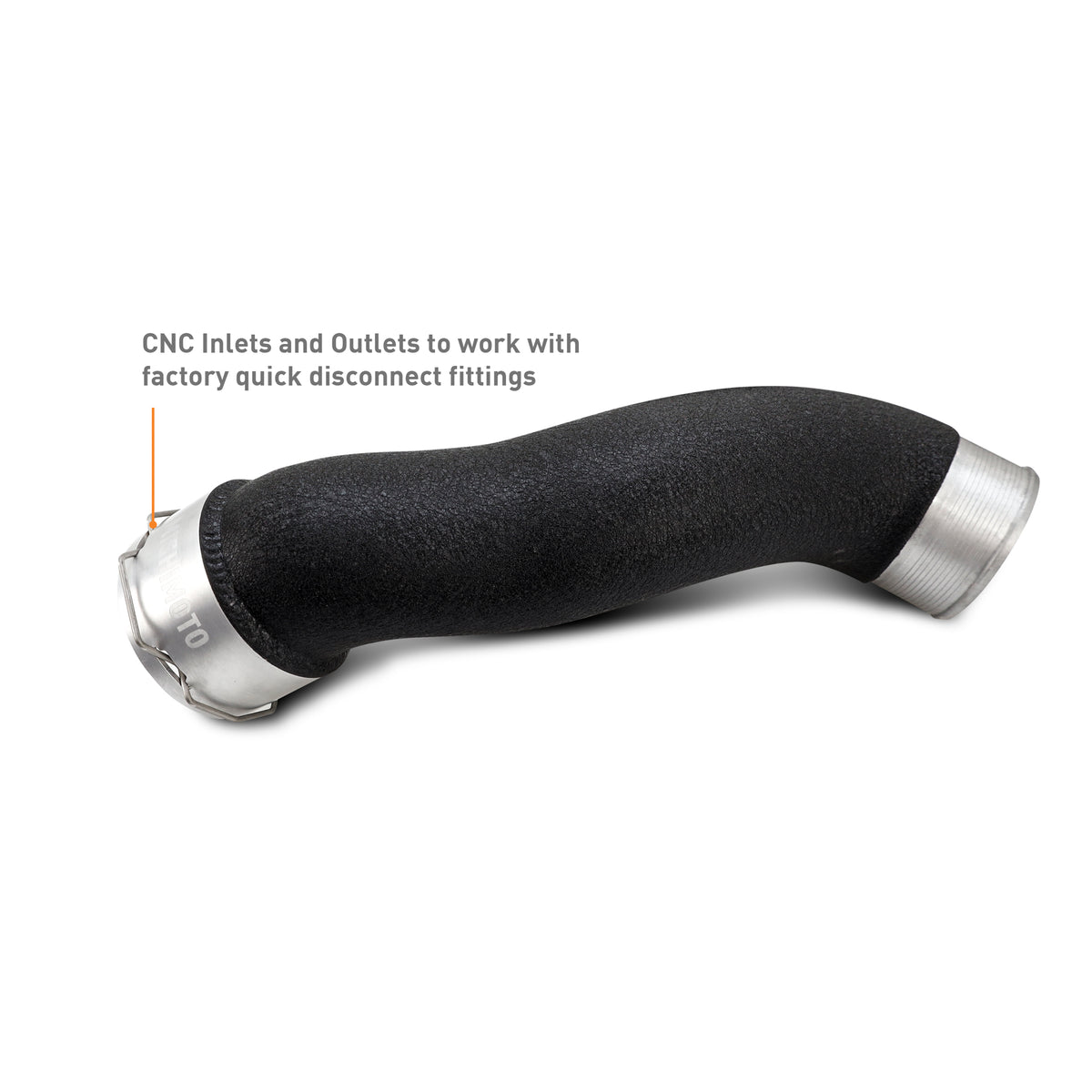 Mishimoto 2024+ Ford Mustang EcoBoost Charge Pipes -  Wrinkle Black - MMICP-MUS4-24WBK for 2024-2026 Ford Mustang - detail vi