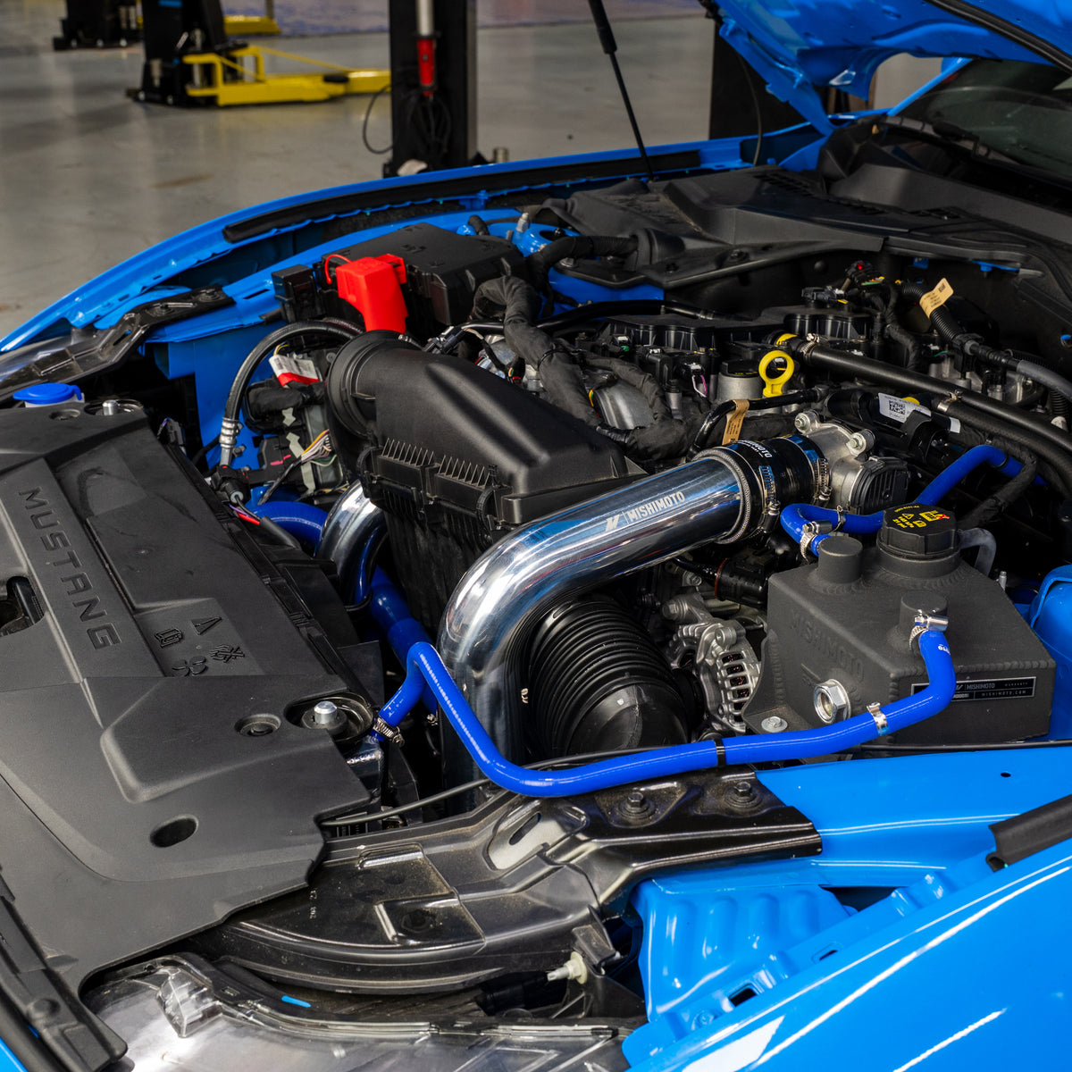 Mishimoto 2024+ Ford Mustang EcoBoost Charge Pipes -  Wrinkle Black - MMICP-MUS4-24WBK for 2024-2026 Ford Mustang - alternate