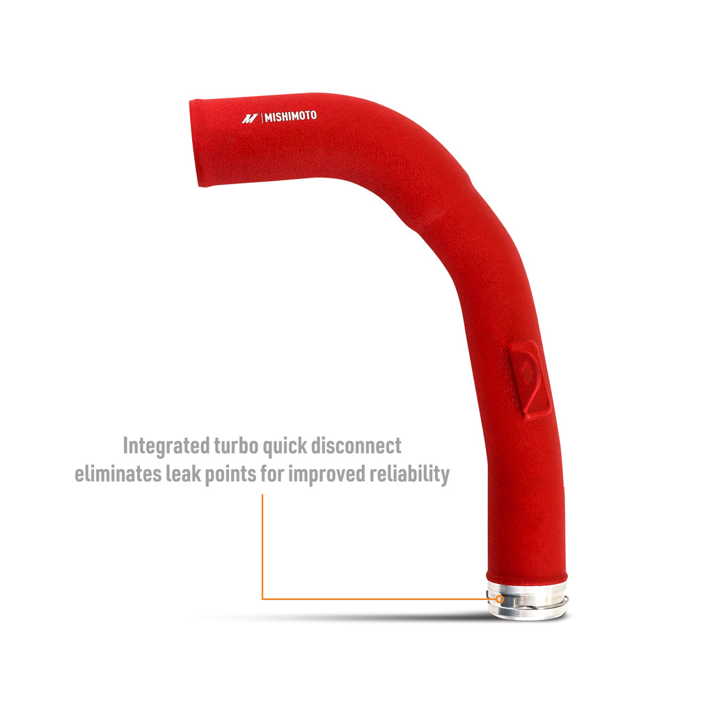 Mishimoto 2022+ Subaru WRX Charge Pipe - Wrinkle Red - MMICP-WRX-22WRD for 2019-2025 Subaru Ascent - installed view