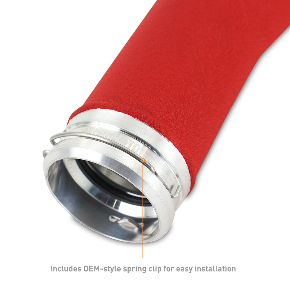 Mishimoto 2022+ Subaru WRX Charge Pipe - Wrinkle Red - MMICP-WRX-22WRD for 2019-2025 Subaru Ascent - detail view