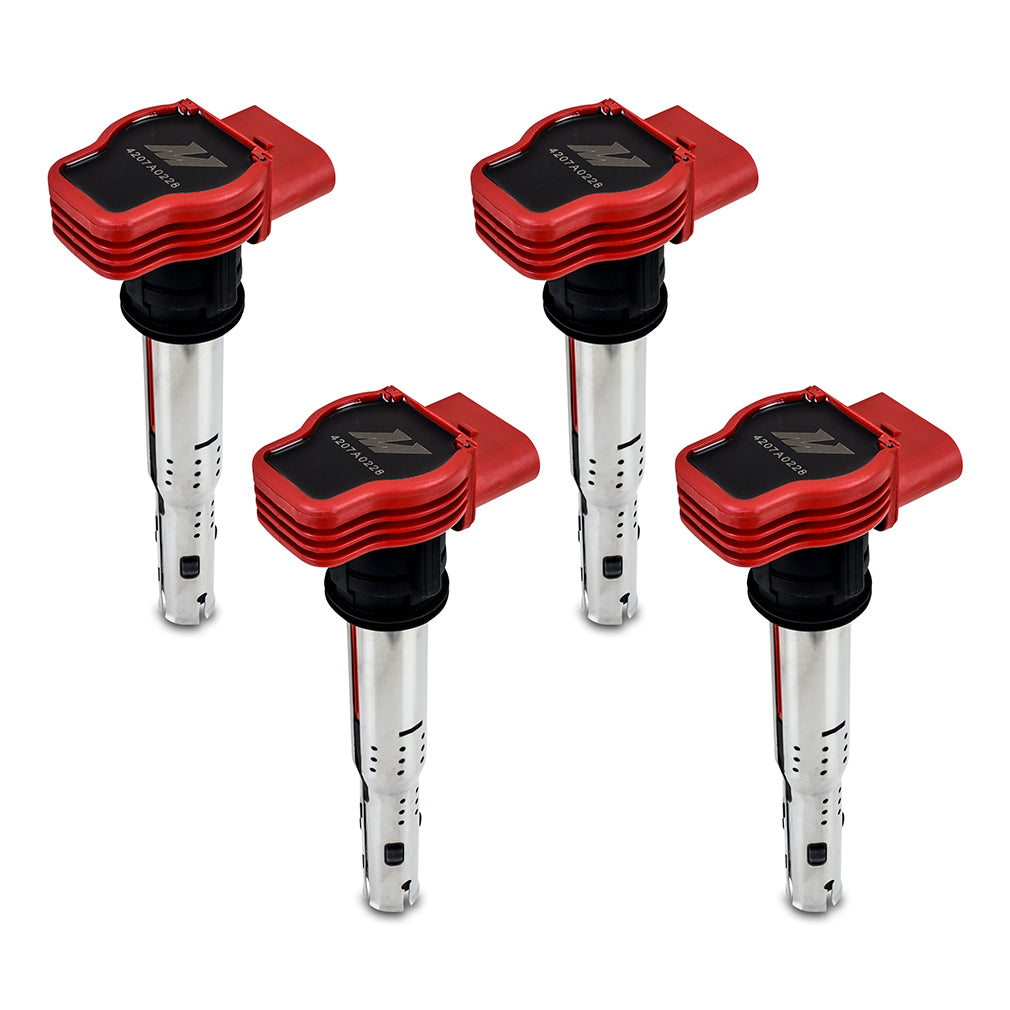 Mishimoto 06-08 VW/Audi Four Cylinder Ignition Coil Set - MMIG-VW-0604 for 2006-2018 Audi A6 - angle view