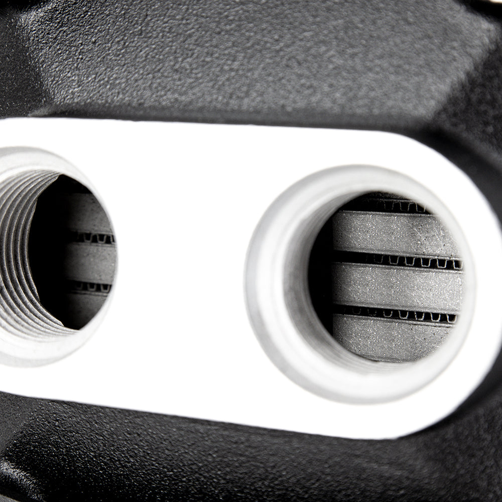 Mishimoto Universal Air-To-Water Intercooler Dual Pass (1500hp) - Same Side Inlet/Outlet - MMINT-A2W-DP-3 by Mishimoto - clos