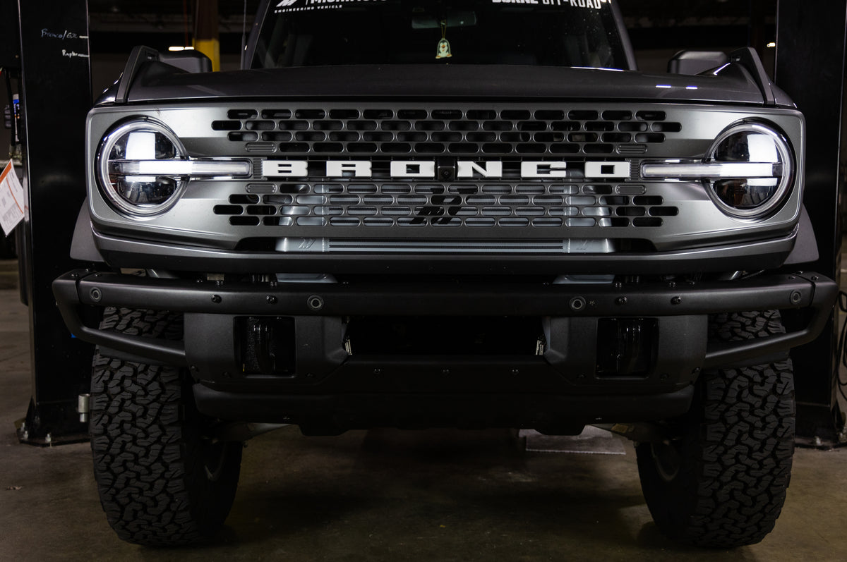 Mishimoto 21+ Ford Bronco 2.7L High Mount INT Kit BK Pipes SL Core - MMINT-BR27-21HKBKSL for 2021-2026 Ford Bronco - angle vi