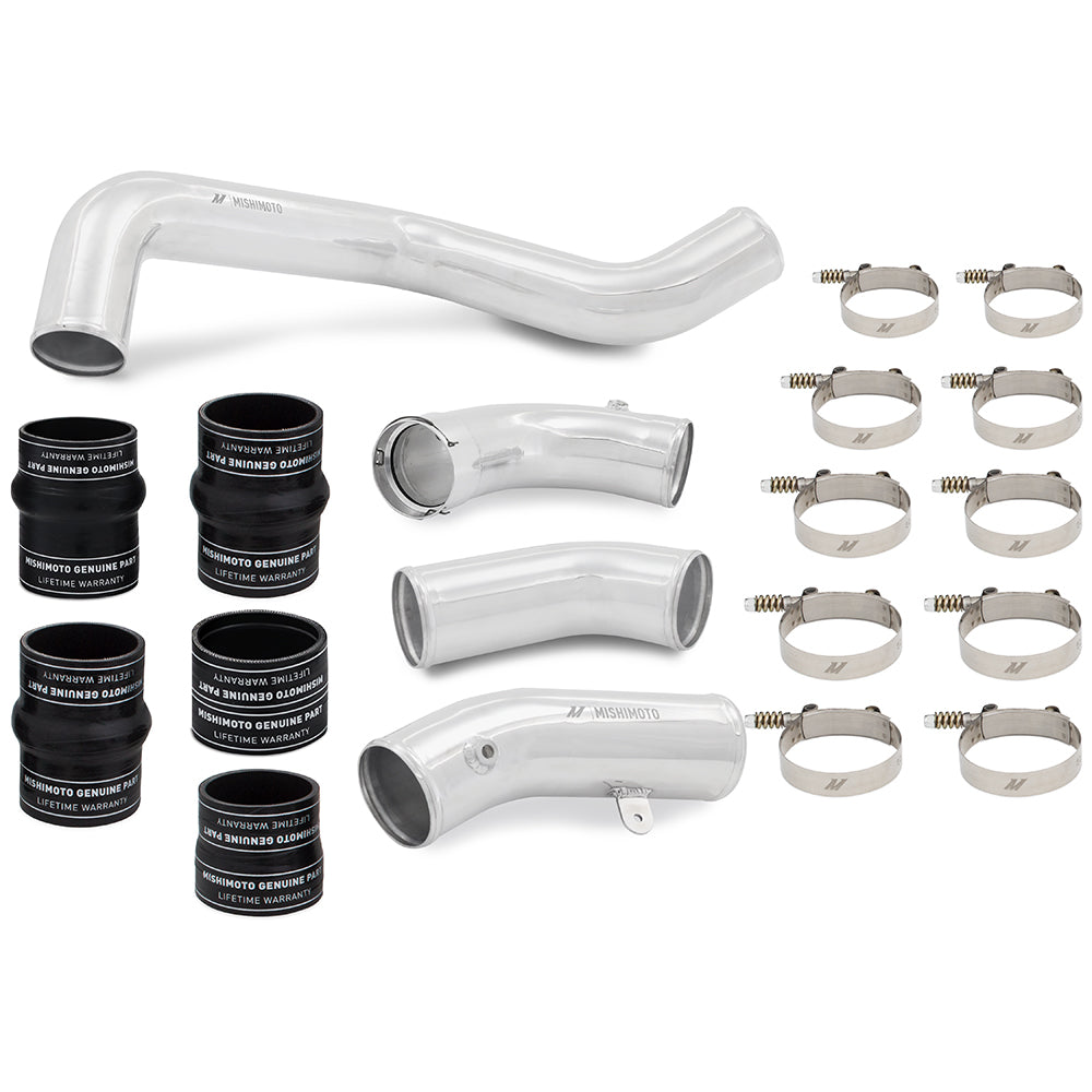 Mishimoto 17-19 GM L5P Duramax Intercooler Kit - Black w/ Polished Pipes - MMINT-DMAX-17KBKP for 2017-2019 Chevrolet Silverad