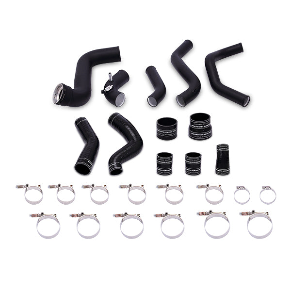 Mishimoto 2011-2014 Ford F-150 EcoBoost Silver Intercooler w/ Black Pipes - MMINT-F150-11KBSL for 2011-2014 Ford F 150 - angl