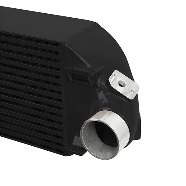 Mishimoto 2013+ Ford Focus ST Black Intercooler w/ Polished Pipes - MMINT-FOST-13KPBK for 2013-2018 Ford Focus ST - side view