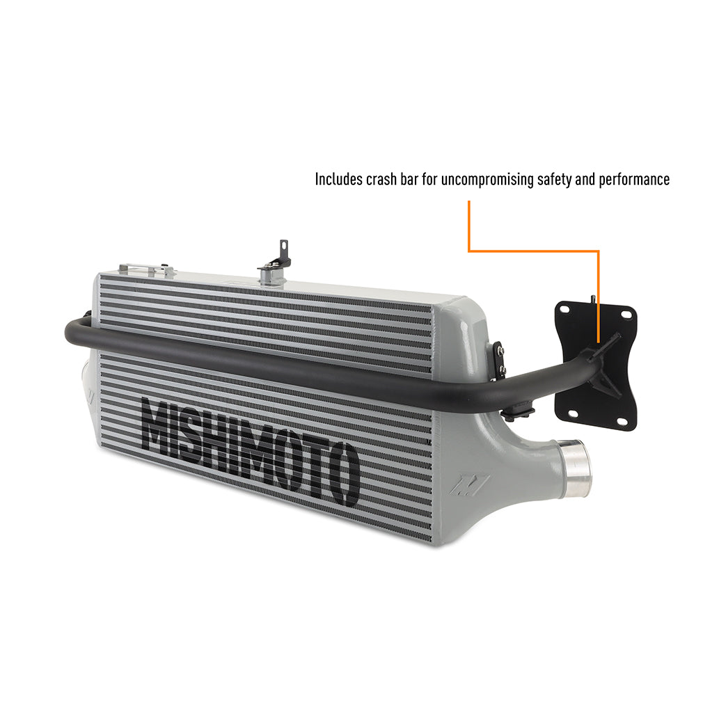 Mishimoto 2022+ WRX Front Mount Intercooler Kit SL Core WRD Pipes - MMINT-WRX-22SLRD for 2022-2025 Subaru WRX - angle view