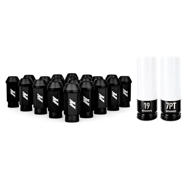 Mishimoto Aluminum Locking Lug Nuts 1/2 X 20 23pc Set Black - MMLG-1220-23LBK
