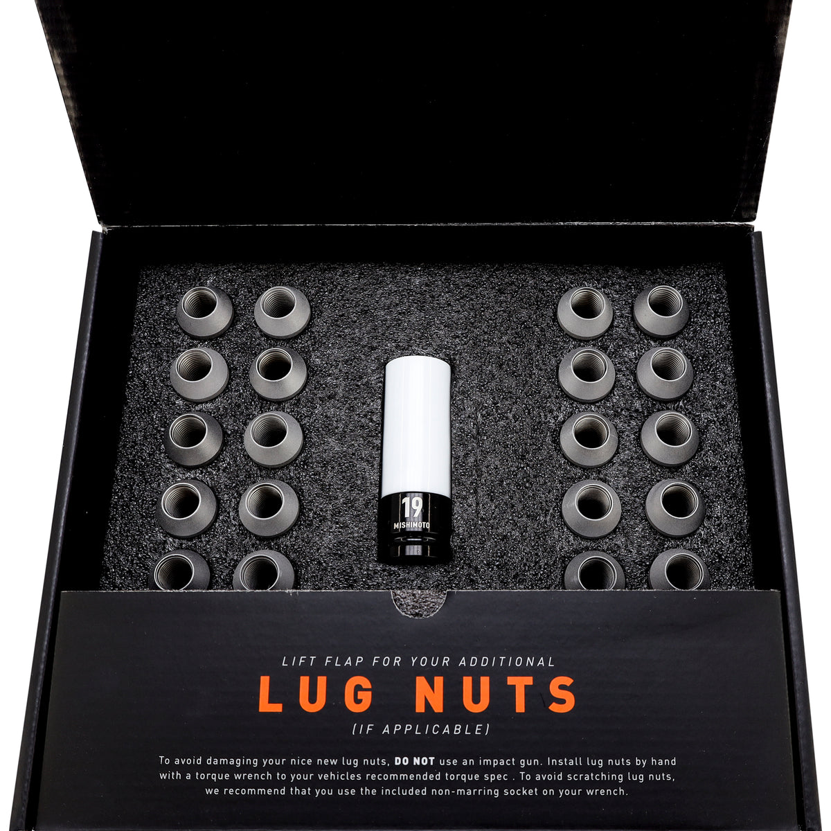 Mishimoto Steel Locking Lug Nuts M14x1.5 24pc Set Silver - MMLG-M14-24LSL for 1999-2025 Cadillac Escalade - installed view