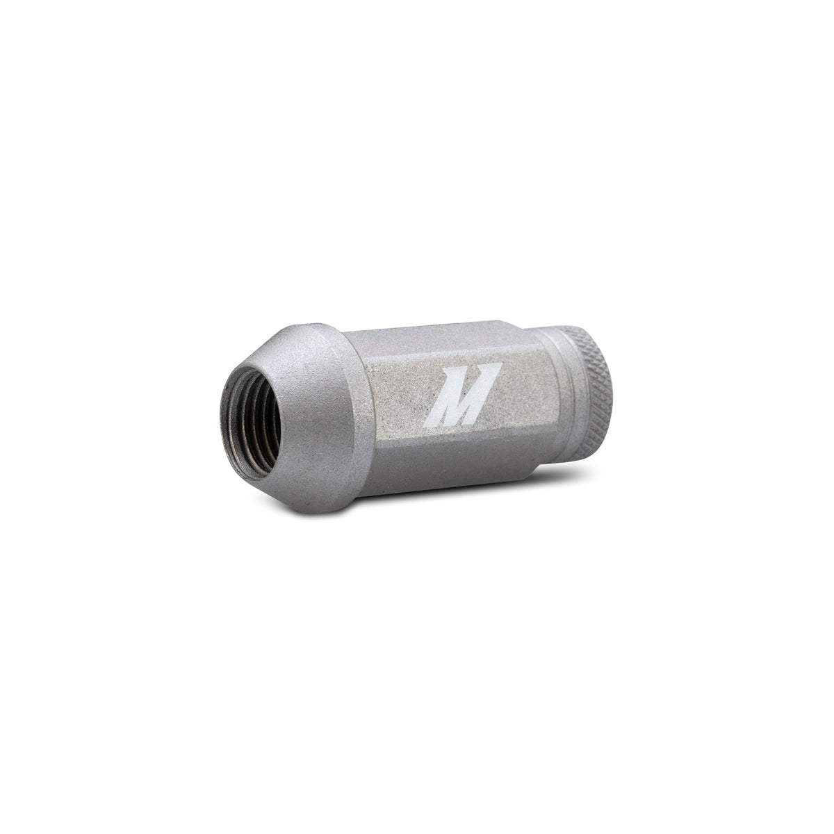 Mishimoto Steel Locking Lug Nuts M14x1.5 24pc Set Silver - MMLG-M14-24LSL for 1999-2025 Cadillac Escalade - angle view