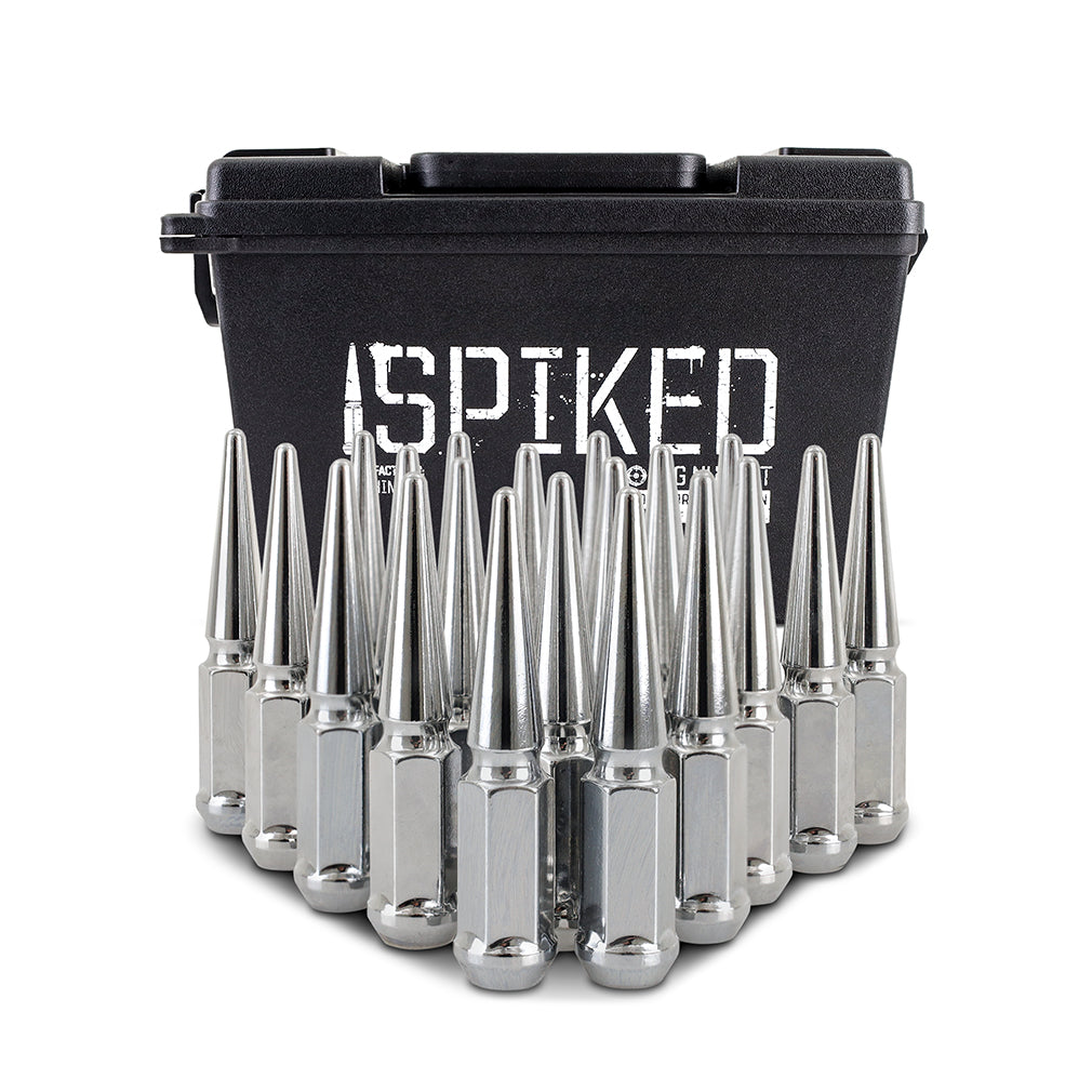 Mishimoto Steel Spiked Lug Nuts M12x1.5 20pc Set - Chrome - MMLG-SP1215-20CH for 1987-2007 Dodge Caravan - installed view