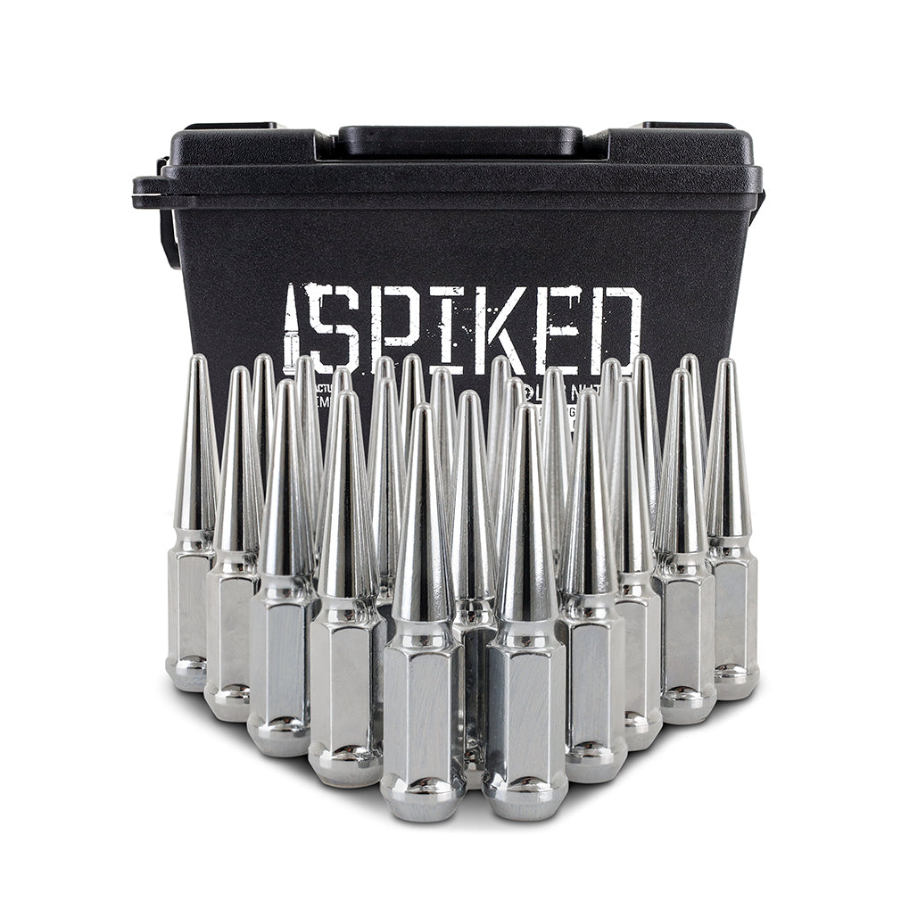 Mishimoto Mishimoto Steel Spiked Lug Nuts M12 x 1.5 24pc Set Chrome - MMLG-SP1215-24CH for 1995-2023 Toyota Tacoma - angle vi