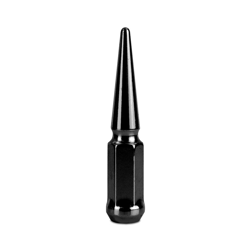 Mishimoto Mishimoto Steel Spiked Lug Nuts M14 x 1.5 24pc Set Black - MMLG-SP1415-24BK for 1999-2025 Cadillac Escalade - angle
