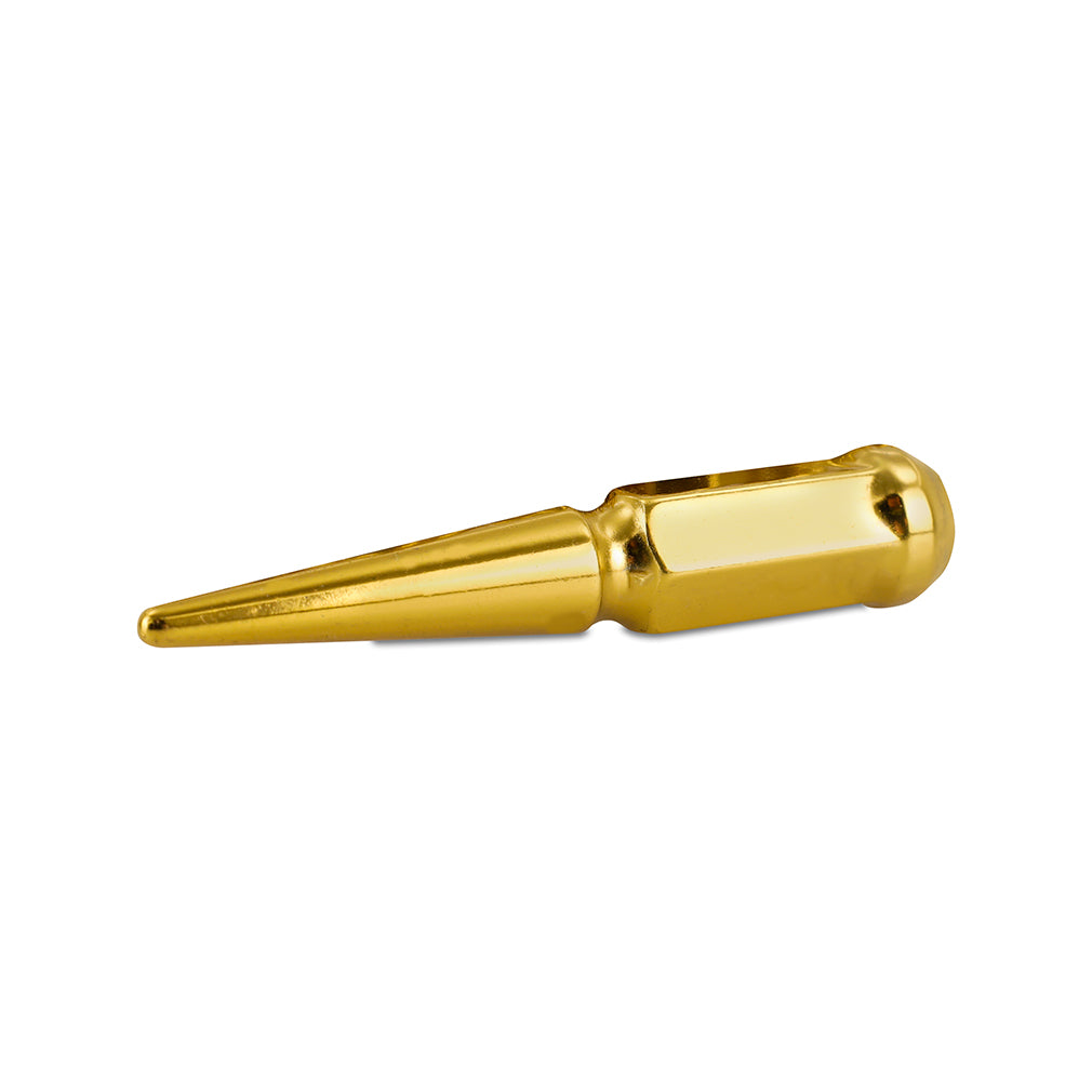 Mishimoto Mishimoto Steel Spiked Lug Nuts M14 x 1.5 24pc Set Gold - MMLG-SP1415-24GD for 1999-2025 Cadillac Escalade - angle 