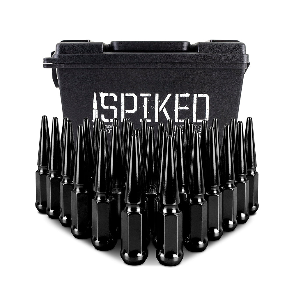 Mishimoto Mishimoto Steel Spiked Lug Nuts M14 x 1.5 32pc Set Black - MMLG-SP1415-32BK for 2003-2025 Chevrolet Express 3500 - 
