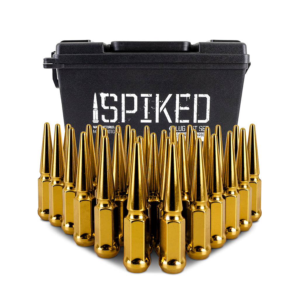 Mishimoto Mishimoto Steel Spiked Lug Nuts M14 x 1.5 32pc Set Gold - MMLG-SP1415-32GD for 2003-2025 Chevrolet Express 3500 - d