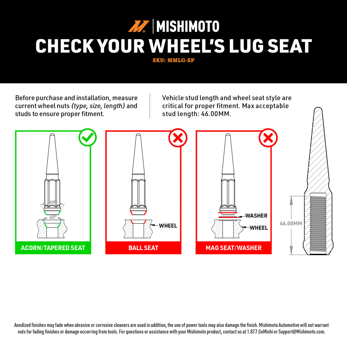 Mishimoto Mishimoto Steel Spiked Lug Nuts M12 x 1.5 24pc Set Chrome - MMLG-SP1215-24CH for 1995-2023 Toyota Tacoma - close-up