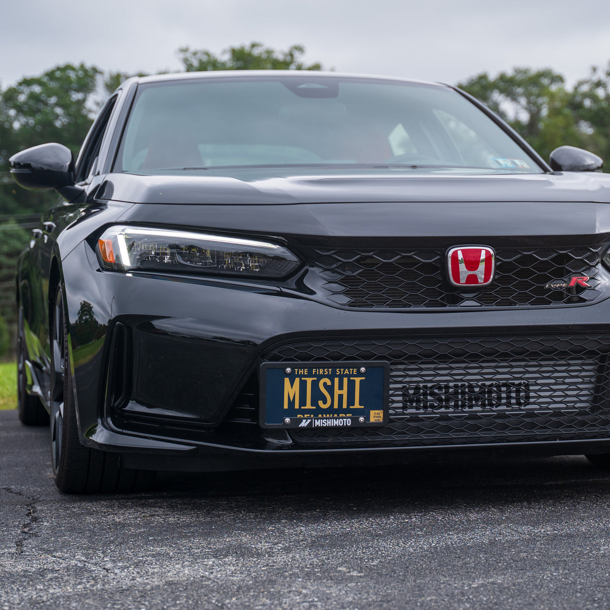 Mishimoto 2023+ Honda Civic Type-R License Plate Relocation Kit - MMLP-CTR-23 for 2023-2025 Honda Civic - installed view