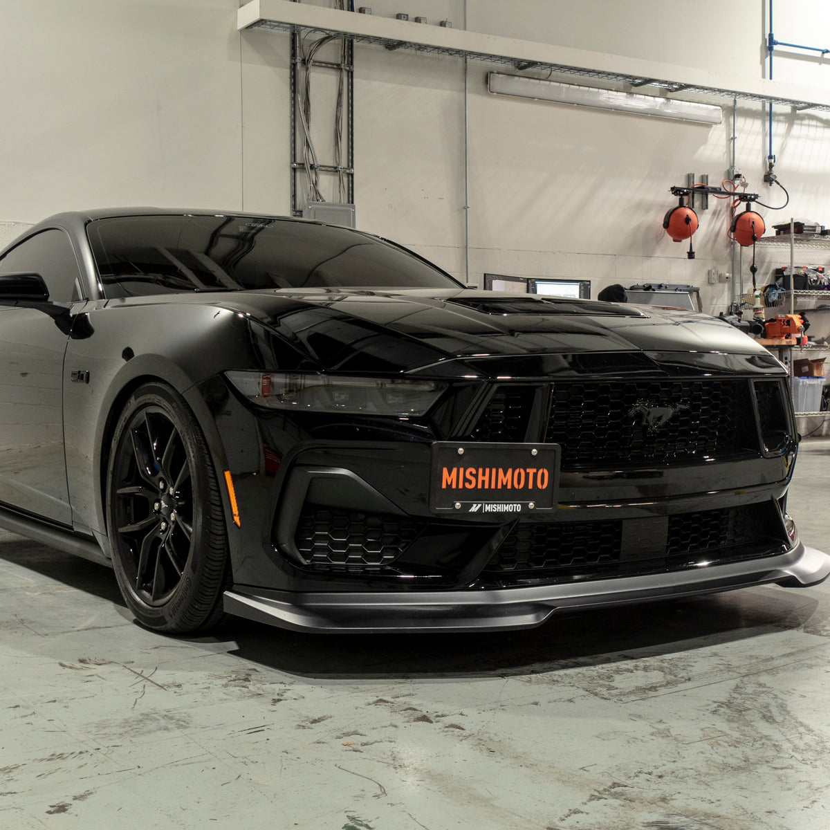 Mishimoto 2024+ Ford Mustang V8 License Plate Relocation Kit - MMLP-MUS8-24 for 2024-2026 Ford Mustang - front view