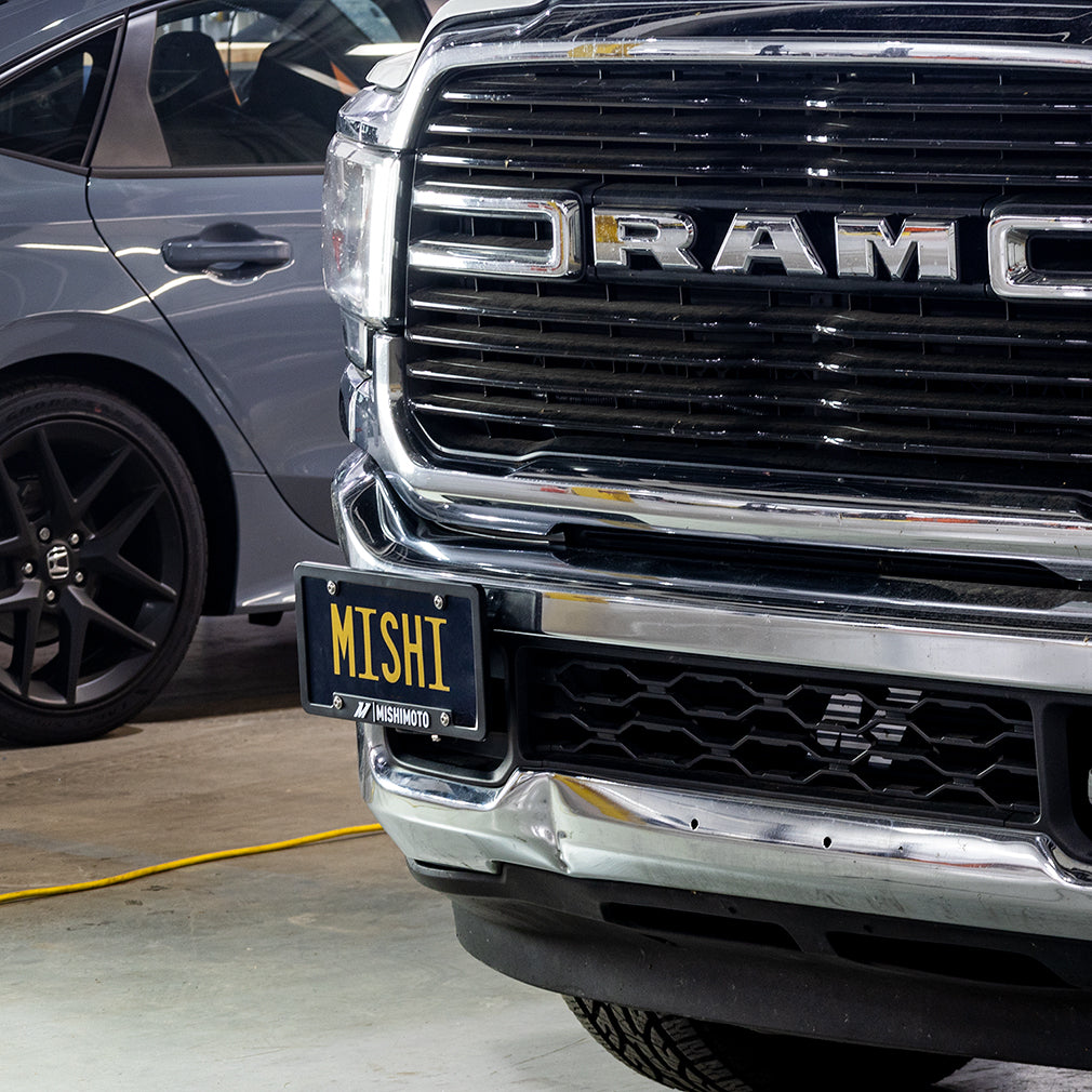 Mishimoto 2019+ Ram 2500/3500 License Plate Relocation Kit - MMLP-RAM-19 for 2019-2024 Ram 2500 - side view