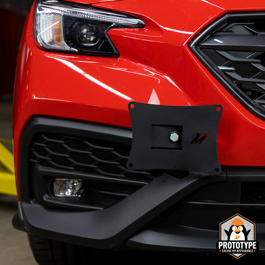 Mishimoto 2022+ Subaru WRX License Plate Relocation Kit - MMLP-WRX-22 for 2018-2026 Subaru Crosstrek - close-up