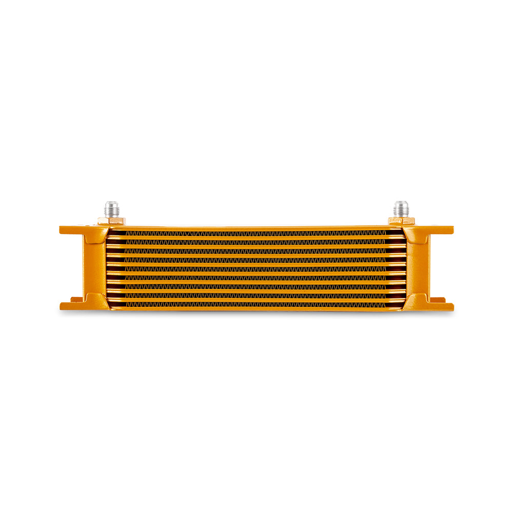 Mishimoto Universal -6AN 10 Row Oil Cooler - Gold - MMOC-10-6GD by Mishimoto - angle view