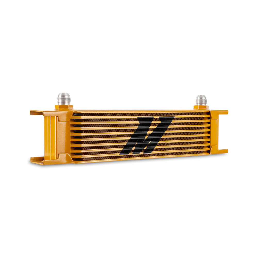 Mishimoto Universal -8AN 10 Row Oil Cooler - Gold - MMOC-10-8GD by Mishimoto - detail view