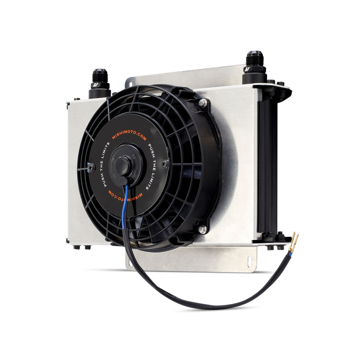 Mishimoto Universal Oil Cooler Kit 25-Row Cooler and 1x 8in Fan - MMOC-25-K by Mishimoto - angle view