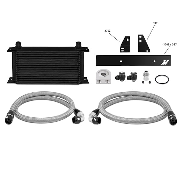 Mishimoto 09+ Nissan 370Z / 08+ Infiniti G37 (Coupe Only) Oil Cooler Kit - MMOC-370Z-09 for 2009-2013 INFINITI G - side view
