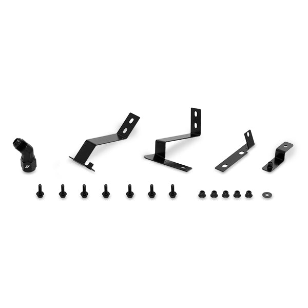 Mishimoto 2016+ Chevy Camaro Oil Cooler Kit - Silver - MMOC-CAM8-16SL for 2016-2024 Chevrolet Camaro - angle view