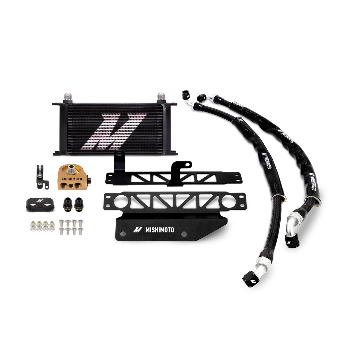 Mishimoto 2023+ Honda Civic Type R Oil Cooler Kit - Black - MMOC-CTR-23TBK for 2023-2026 Honda Civic - angle view