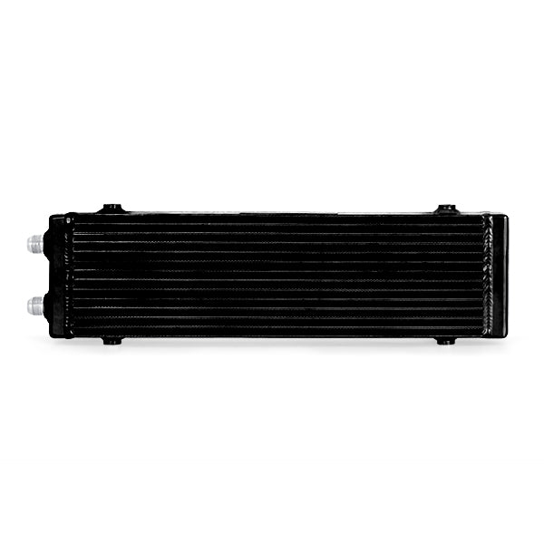 Mishimoto Universal Large Bar and Plate Dual Pass Black Oil Cooler - MMOC-DP-LBK for 2018-2021 Ford Mustang - detail view