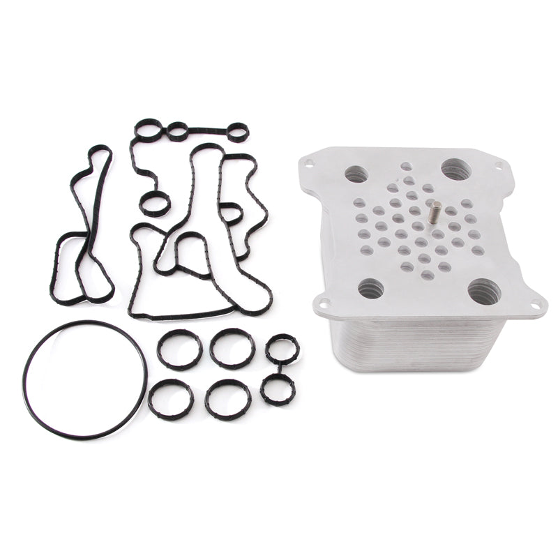Mishimoto Heavy Duty Transmission Cooler w/ Electric Fan - MMOC-F for 2018-2021 Ford Mustang - installed view