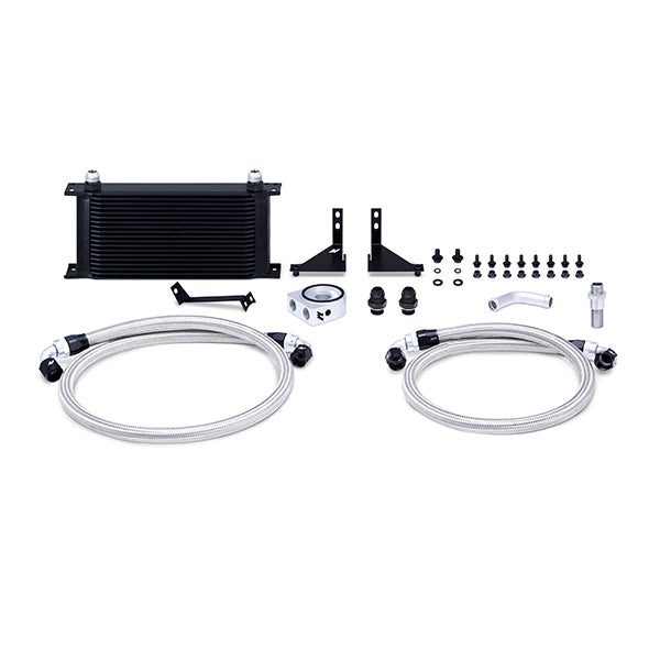 Mishimoto Heavy Duty Transmission Cooler w/ Electric Fan - MMOC-F for 2018-2021 Ford Mustang - rear view