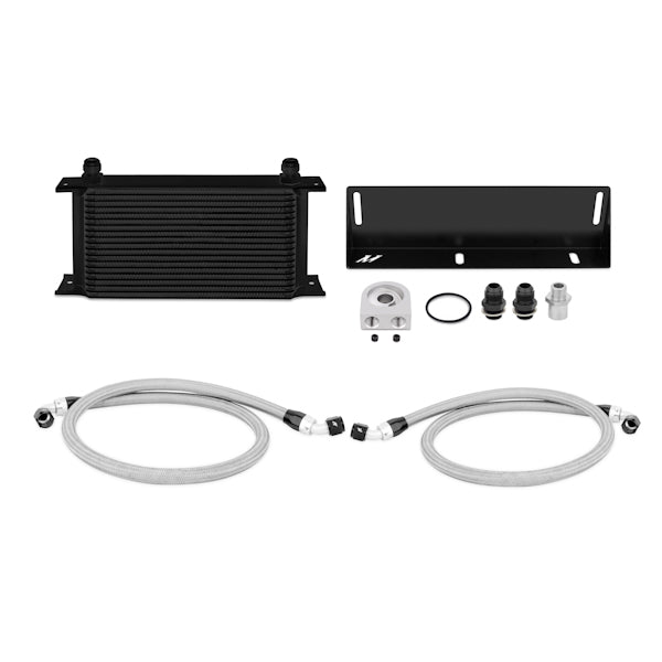 Mishimoto 79-93 Ford Mustang 5.0L Oil Cooler Kit - Silver - MMOC-MUS-79 for 1979-2021 Ford Mustang - angle view