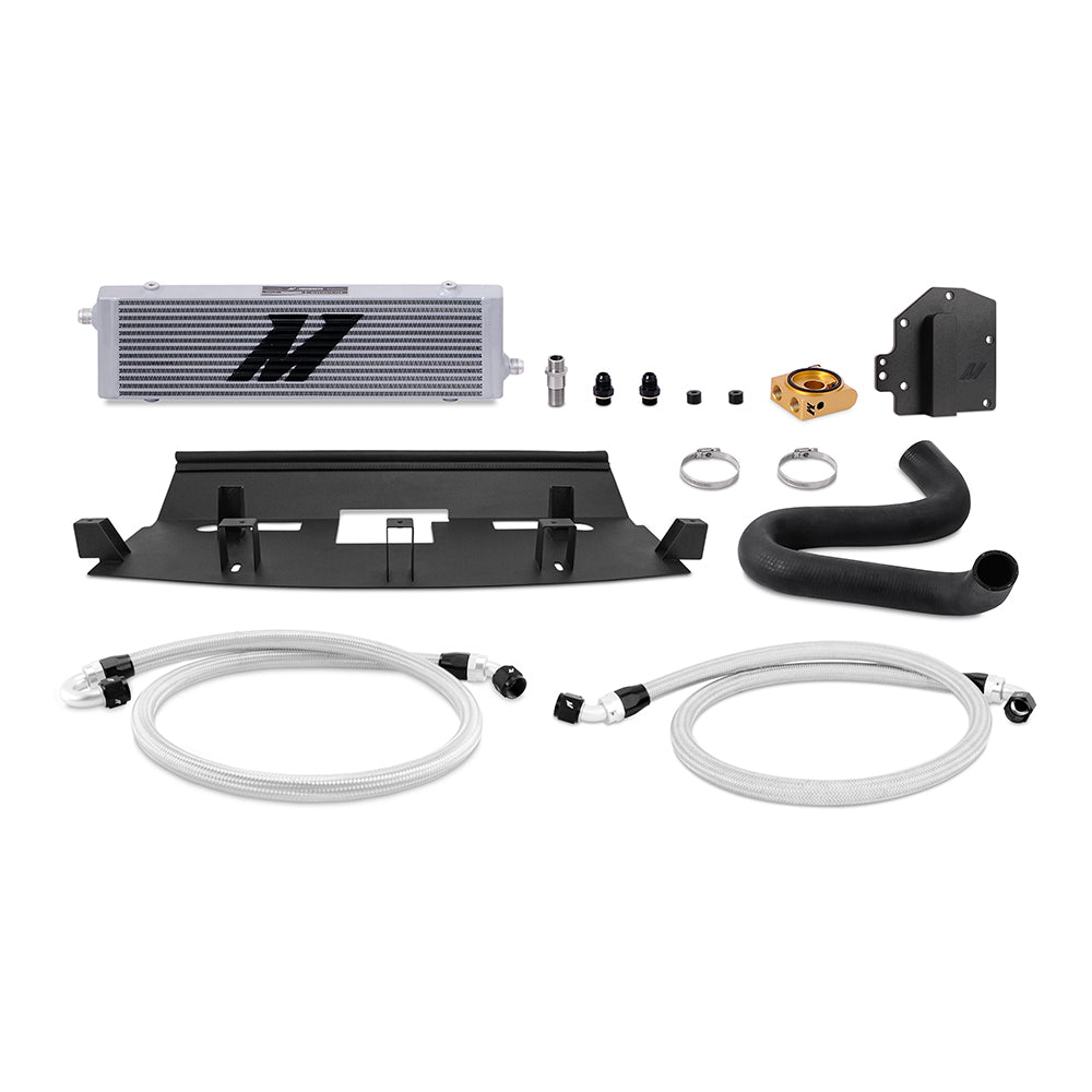 Mishimoto 18+ Ford Mustang GT RHD Oil Cooler Kit Silver Thermostatic - MMOC-MUS8-18TRHD