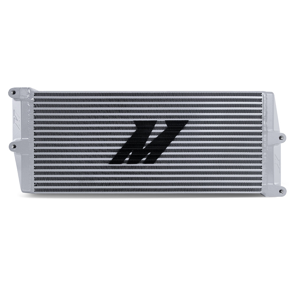 Mishimoto Heavy-Duty Oil Cooler - 17in. Opposite-Side Outlets - Silver - MMOC-OO-17SL by Mishimoto - angle view