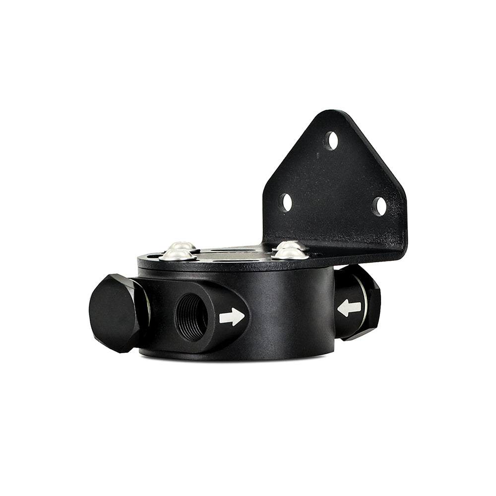Mishimoto M22 x 1.5 - Remote Oil Filter Mount - Black - MMOC-RFH-M22BK by Mishimoto - installed view