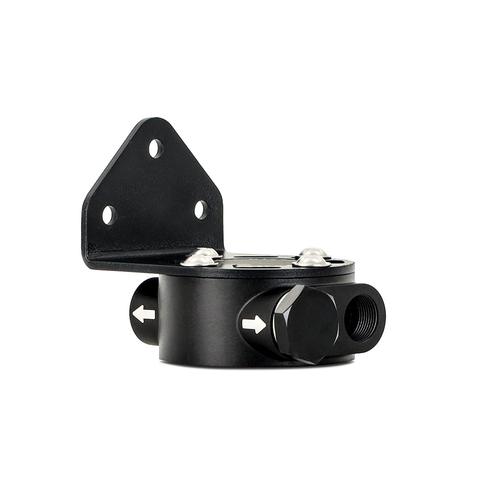 Mishimoto M22 x 1.5 - Remote Oil Filter Mount - Black - MMOC-RFH-M22BK by Mishimoto - close-up
