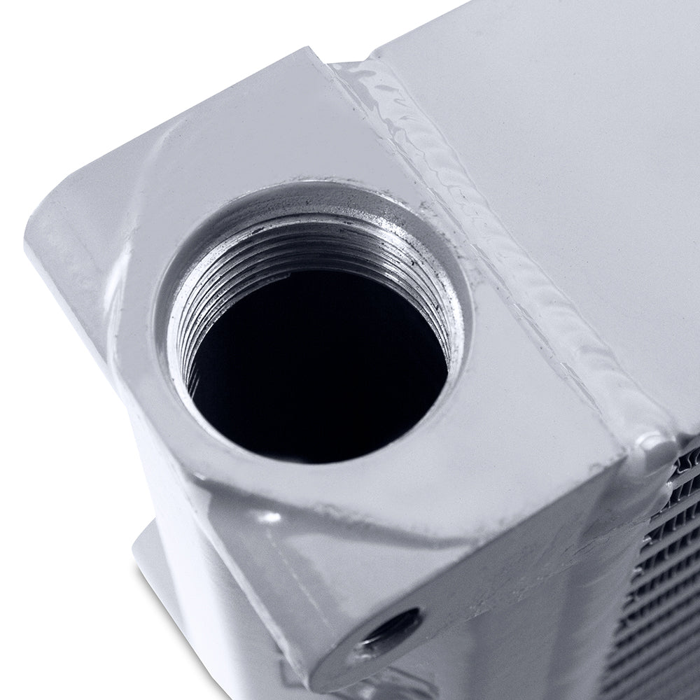 Mishimoto Heavy-Duty Oil Cooler - 10in. Same-Side Outlets - Silver - MMOC-SSO-10SL by Mishimoto - installed view