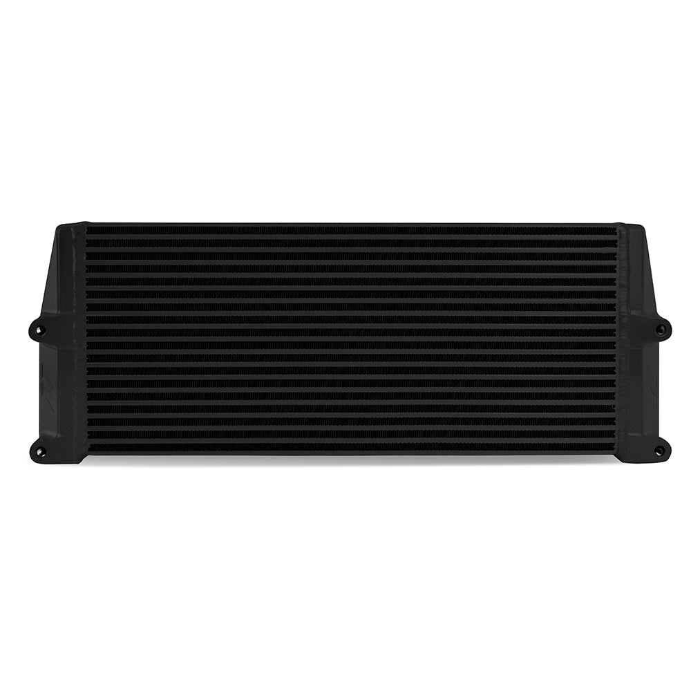 Mishimoto Heavy-Duty Oil Cooler - 17in. Same-Side Outlets - Black - MMOC-SSO-17BK by Mishimoto - angle view